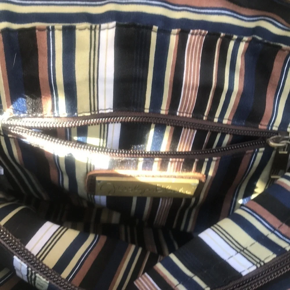 Jesslyn Blake bag striped white navy/ black